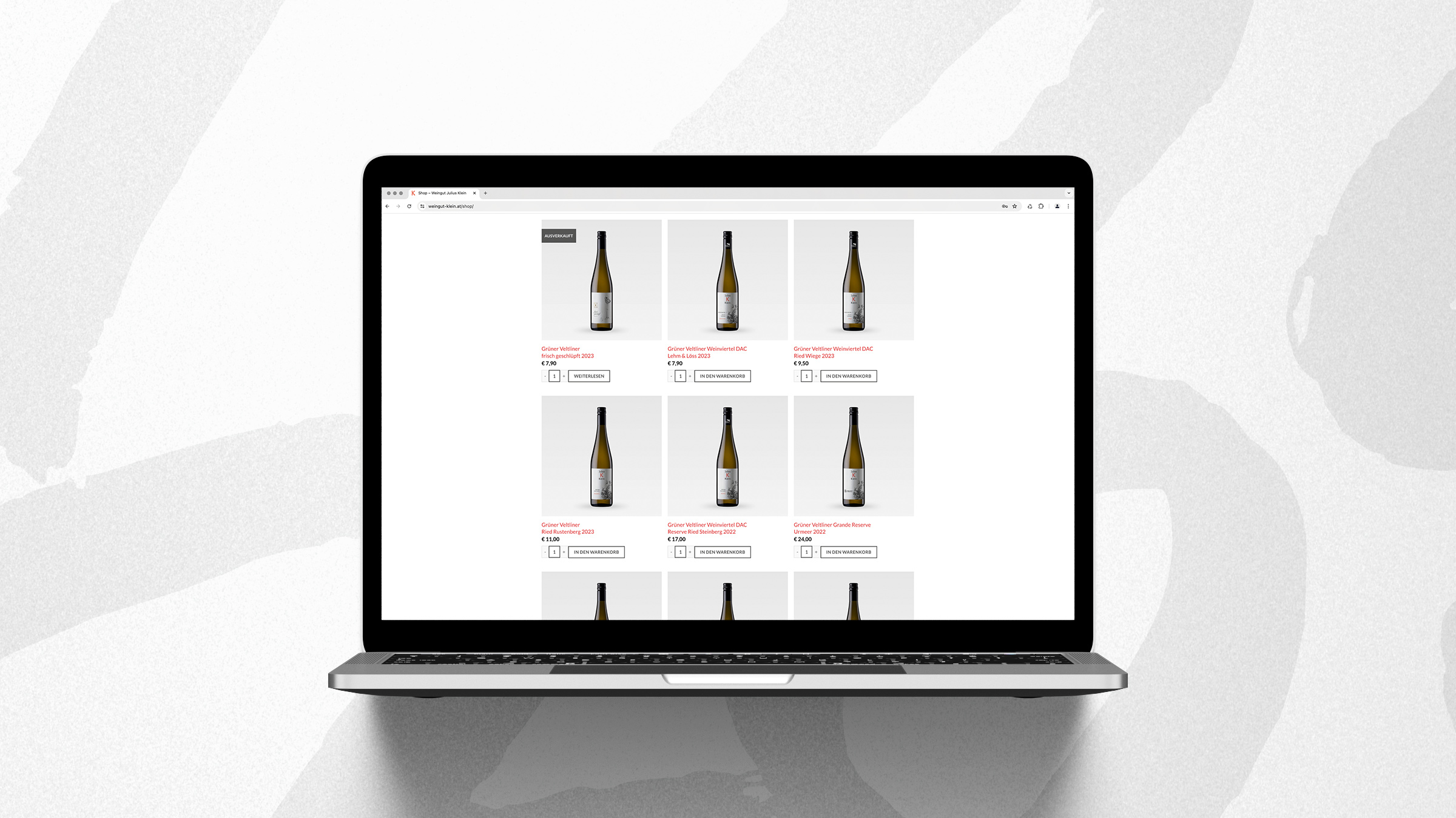 Titanweiss, Grafikstudio, Hanfthal, Weinviertel, Web Design, Weingut Julius Klein, Folgeseite